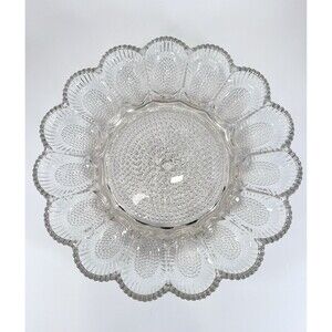 Indiana Glass Hobnail Clear Egg & Relish Tray, Holds 15 Eggs, 11.25" Round